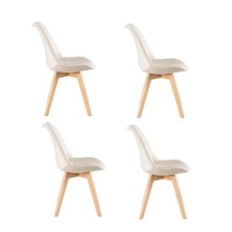 Kit 4 Cadeiras Leda Saarinen Design Bege - 2