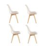 Kit 4 Cadeiras Leda Saarinen Design Bege - 2