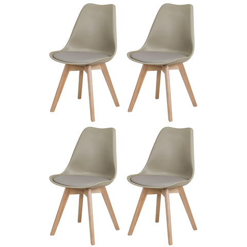 Kit 4 Cadeiras Polipropileno Saarinen Leda Wood: Design para Sala de Jantar - Fendi