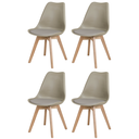 Ver imagem 1 de Kit 4 Cadeiras Polipropileno Saarinen Leda Wood: Design para Sala de Jantar - Fendi