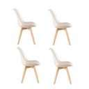 Ver imagem 2 de Kit 4 Cadeiras Polipropileno Leda Wood: Design para Sala de Jantar - Bege