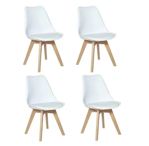Kit 4 Cadeiras Leda Saarinen Design Branca - 1