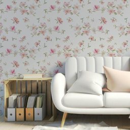 Papel de Parede Adesivo Floral com Galhos Delicados - 1