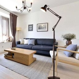 Luminária Abajur Articulada pedestal Chão Metal Lustre Coluna 1,90m - 7