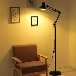 Luminária Abajur Articulada pedestal Chão Metal Lustre Coluna 1,90m - 8