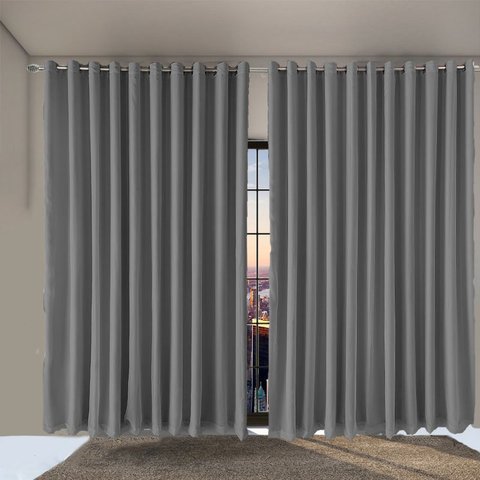 cortina para apartamento janela 2,80 x 1,50 Paris cinza