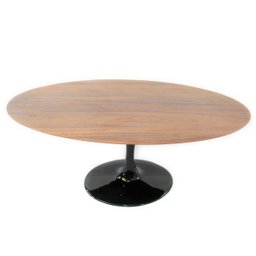 Mesa de Jantar Saarinen Oval 180x100cm Madeira Base Preta Imbuia - 3
