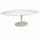 Ver imagem 1 de Mesa de Jantar Saarinen Oval 244x137cm Madeira Base Branca Laca Branca