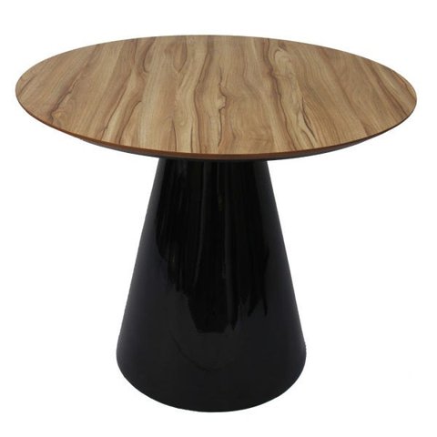 Mesa de Jantar Cone 130cm Base Preta Nogueira