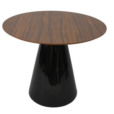 Mesa de Jantar Cone 120cm Laca Preta Pau Ferro