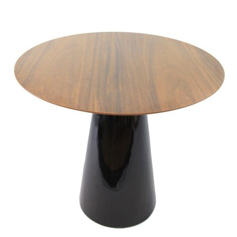 Mesa de Jantar Cone 80cm Base Preta Pau Ferro