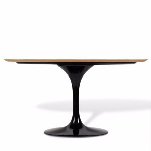 Mesa Saarinen Oval 120x80cm Madeira Base Preta Freijó
