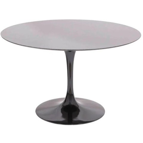 Mesa Saarinen Redonda 80cm + Vidro Laca Preta