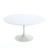 Mesa Saarinen Redonda 80cm + Vidro Laca Branca - 1