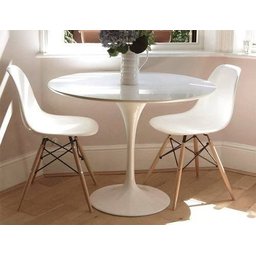 Mesa Saarinen Redonda 80cm + Vidro Laca Branca - 2