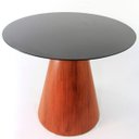 Ver imagem 1 de Mesa de Jantar Cone 150cm Base Madeira Mogo Escuro Laca Preta