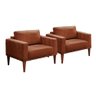 Conjunto - 2 Poltronas Bella Itália Corino Caramelo - 1