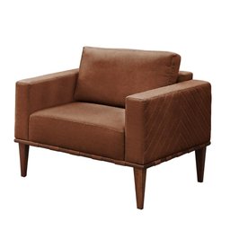 Conjunto - 2 Poltronas Bella Itália Corino Caramelo - 3