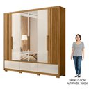 Ver imagem 5 de Guarda Roupa Casal com Espelho 6 Portas 240cm Arizona M07 Freijó/off White - Mpozenato