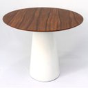 Ver imagem 1 de Mesa de Jantar Cone 80cm Branco com Pau Ferro