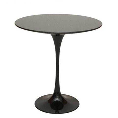 Mesa de Apoio Saarinen Altura 70cm Tampo 60cm MDF Laca Laca Preta