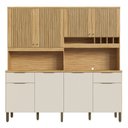 Ver imagem 1 de Cozinha Compacta Concord 8 Portas 2 Gavetas 100% Mdf Amêndoa/off White - Rio Doce