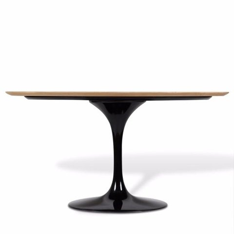 Mesa Saarinen Oval 244x137cm Madeira Base Preta Freijó