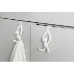 BUDDY - MINI CABIDEIRO DE PORTA (PARA TOALHAS E PANOS DE PRATO) - KIT COM 2 UNIDADES BRANCO - 2