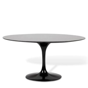 Mesa Saarinen Oval 137x90cm Madeira Base Preta Laca Preta
