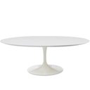 Ver imagem 3 de Mesa Saarinen Oval 160x90cm Madeira Base Branca Laca Branca
