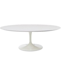 Mesa Saarinen Oval 160x90cm Madeira Base Branca Laca Branca - 3