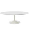 Mesa Saarinen Oval 137x90cm Madeira Base Branca Laca Branca - 2