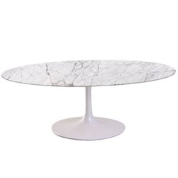 Mesa Saarinen Oval 160x90cm Mármore Carrara Carrara - 1