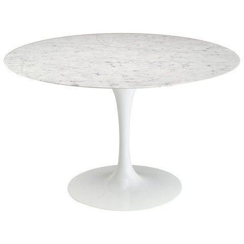 Mesa Saarinen Redonda 124cm Mármore Carrara Carrara