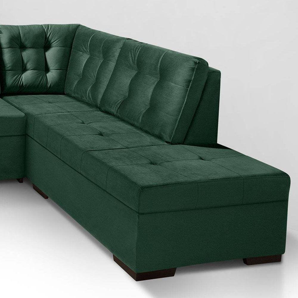 Sofa de Canto com Chaise Roma Verde A90 - 3