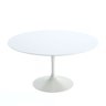 Mesa Saarinen Redonda 80cm Madeira Base Branca Laca Branca - 1