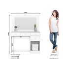 Ver imagem 4 de Penteadeira Camarim com Espelho e LED 1 Porta 4 Gavetas Happy Espresso Móveis