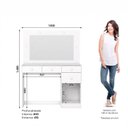 Ver imagem 4 de Penteadeira Camarim com Espelho e LED 1 Porta 4 Gavetas Happy Espresso Móveis Branco