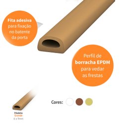 Veda Frestas Comfortdoor 6mm Porta Janela Marrom Claro - 3