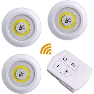 Kit 3 Lampada Luminaria Led sem Fio Controle Remoto Pilha