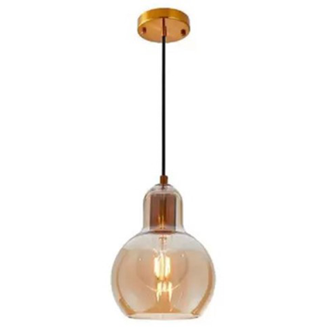 PENDENTE MAD/VD 1XE27 AMBAR BIVOLT NORDECOR