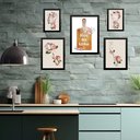 Ver imagem 2 de Kit Composição 5 Quadros Cozinha Vintage - Flores:moldura Preta