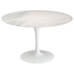 Mesa Saarinen Redonda 90cm Mármore Branco Extra Branco Extra - 1