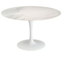 Ver imagem 1 de Mesa Saarinen Redonda 90cm Mármore Branco Extra Branco Extra