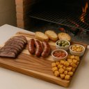 Ver imagem 3 de Kit Churrasco Pegador de Carne Tramontina e Tábua de Corte 60x40cm Madeira Teca Zanline