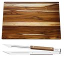 Ver imagem 1 de Kit Churrasco Pegador de Carne Tramontina e Tábua de Corte 60x40cm Madeira Teca Zanline