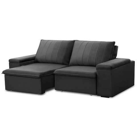 Sofá 3 Lugares Retrátil Reclinável para Sala 205cm Malfati F04 Veludo Grafite - Lyam Decor