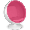 Ver imagem 1 de Poltrona Ball Chair Fiberglass Branca C.e Rosa