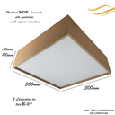 Ver imagem 2 de Luminária Plafon Caroá Bivolt E27 Quadrado 30cm - Freijó