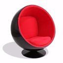 Ver imagem 1 de Poltrona Ball Chair Fiberglass Preta C.e Vermelho